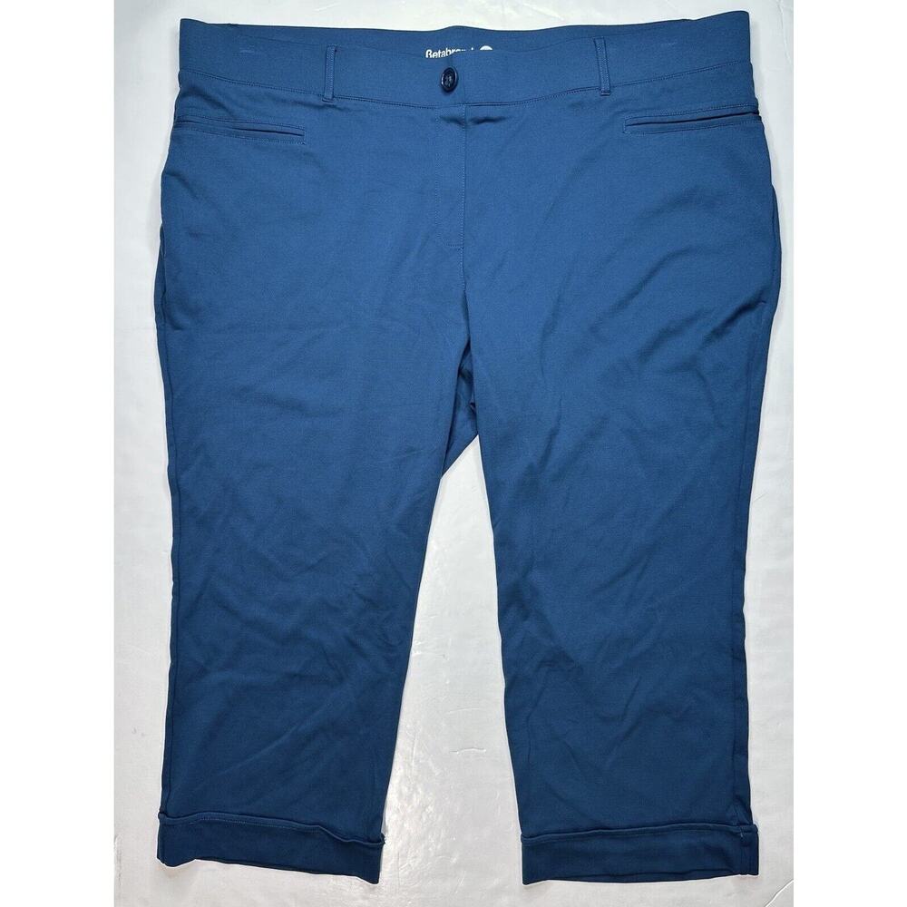 Betabrand Pants Dress Pant Yoga 3X Petite Blue Cosmo Lite Pull On Ponte Crop
